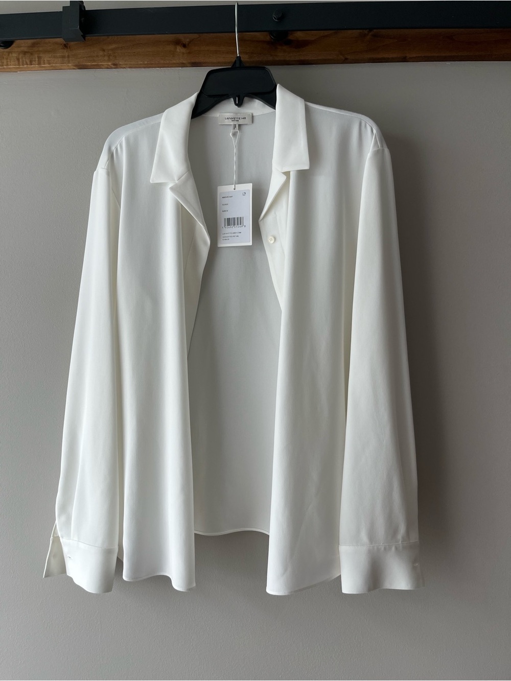 Lafayette 148 New York Ivory Open-Front blouse